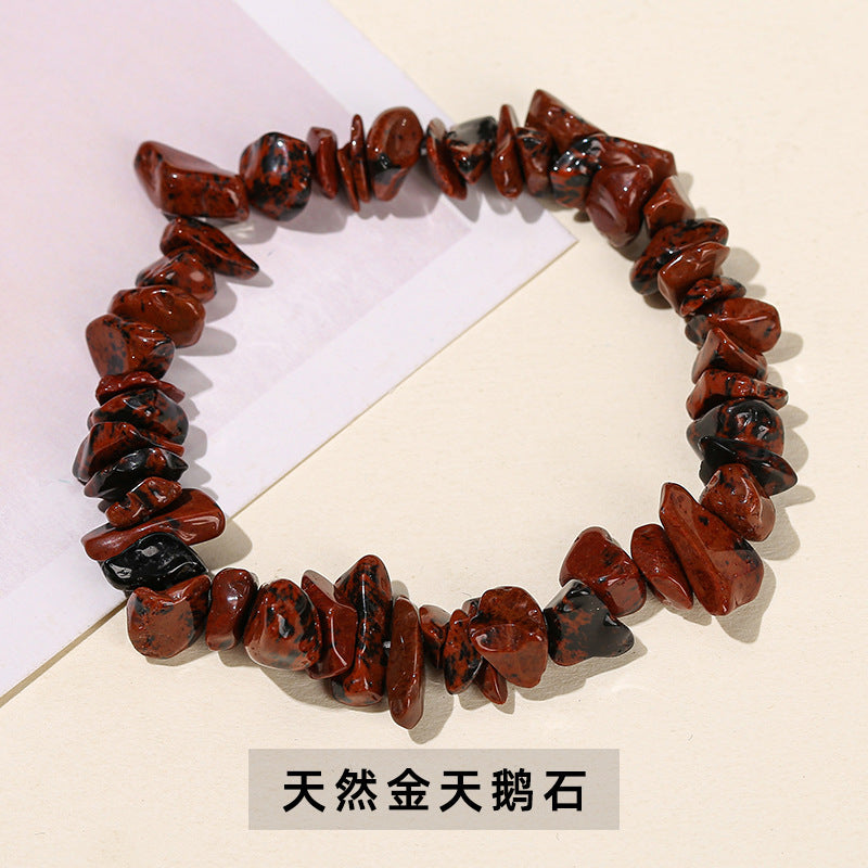 Wholesale natural crystal agate colorful gravel elastic bracelet
